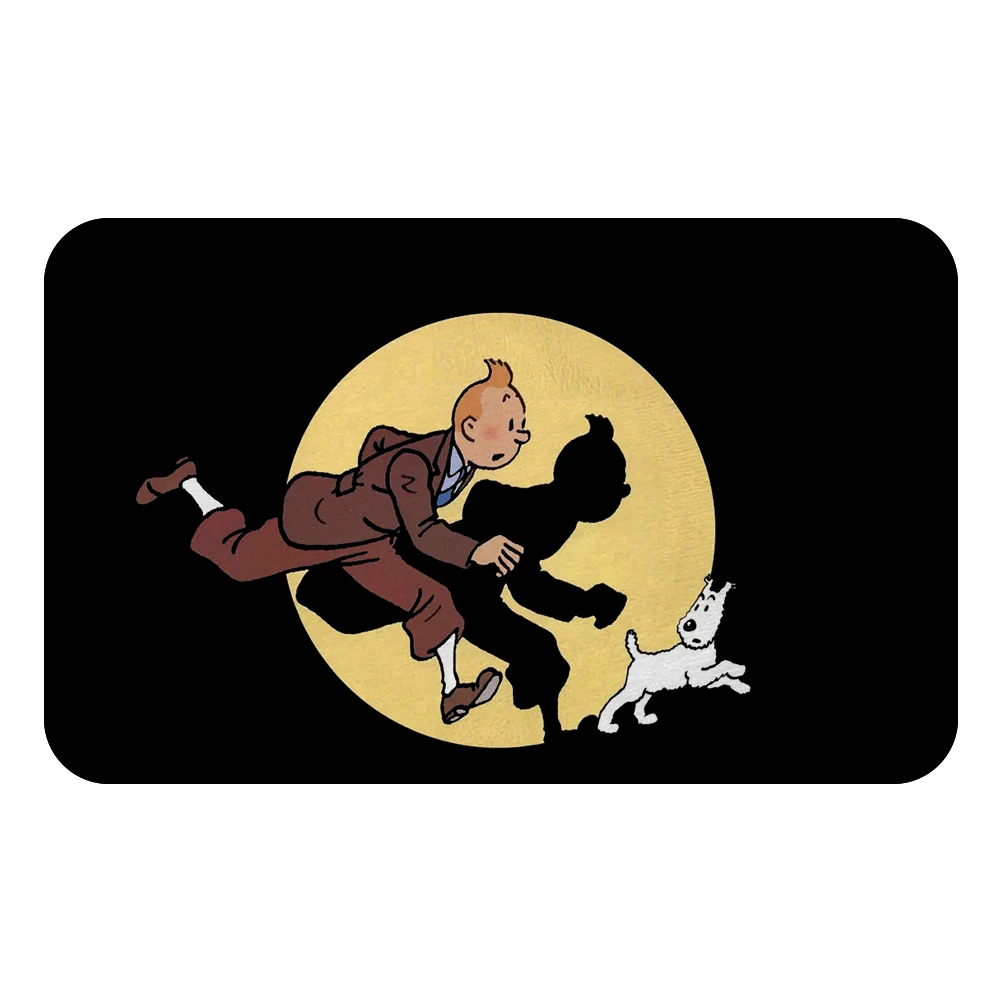 Tintin Adventure собака тропический лес коврик для ванной кухонный ковер декоративные Противоскользящие коврики для комнаты пол бар коврики двери домашний Декор подарок - Цвет: Белый