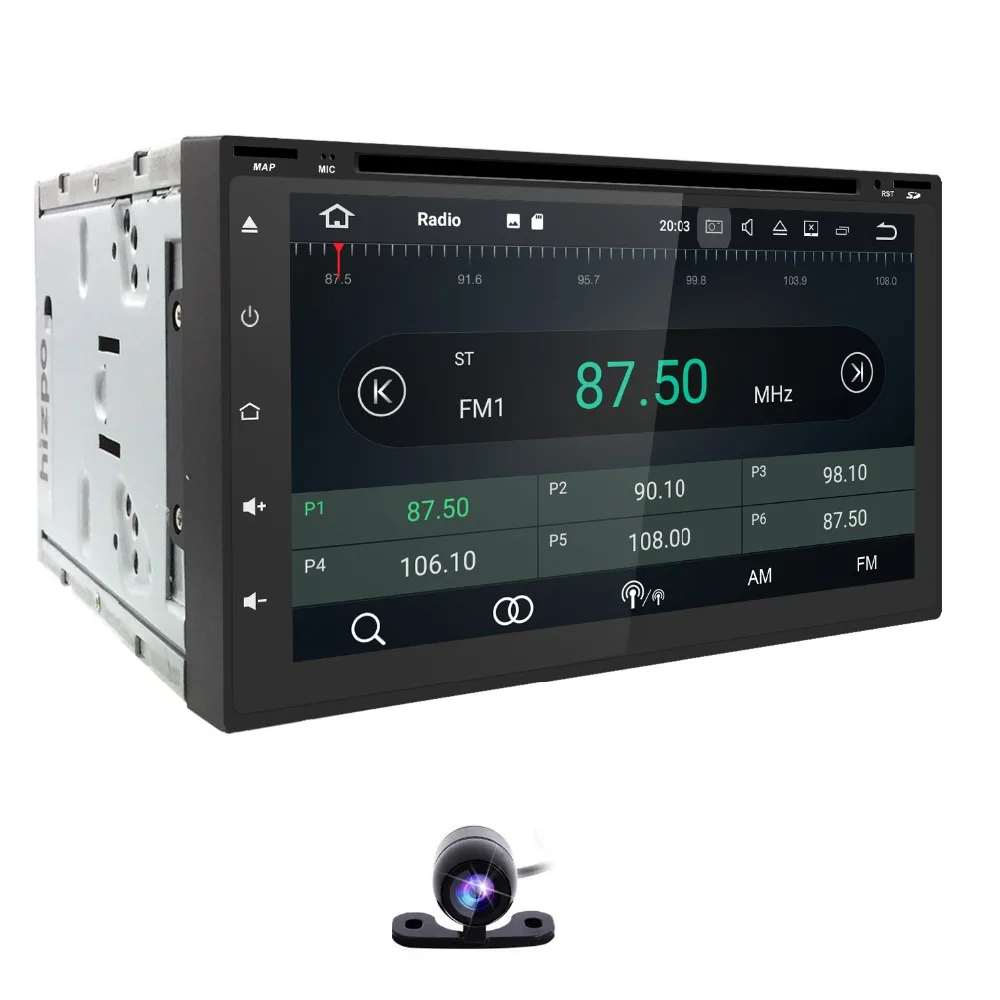 Clearance Android8.0 OctaCore 4GRAM+32GROM Car DVD Radio 2din Universal GPS Navigation Stereo Audio HD 4GWIFI Bluetooth SWC BT CAM DVBT CD 4