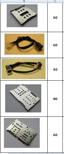 480pcs micro sim card connetor and dc jack for mobile laptop replacement |