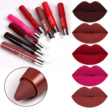 

8PCS/LOT Miss Rose Natural Lipstick Waterproof Makeup Lips Matte Lip Stick Cosmetics Sexy Red Lip Tint Nude Lipstick Matte Batom