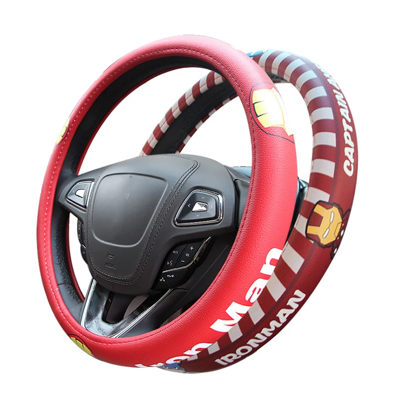 Ironman автомобильный чехол на руль удобный Противоскользящий автомобильный чехол на руль чехол мультяшный чехол на руль аксессуары для автомобиля