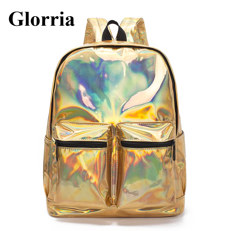 

Glorria Brand Holographic Bag for Women Patent Leather Backpack Teenager Girls Big Capacity Bagpack Female Casual Mochila