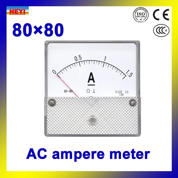 80*80 мм измеритель тока аналог панели перемещение Утюг инструменты AC Амперметр