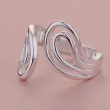 925 ювелирные изделия посеребренное кольцо Серебряный регулируемый размер, модное Ювелирное кольцо для женщин