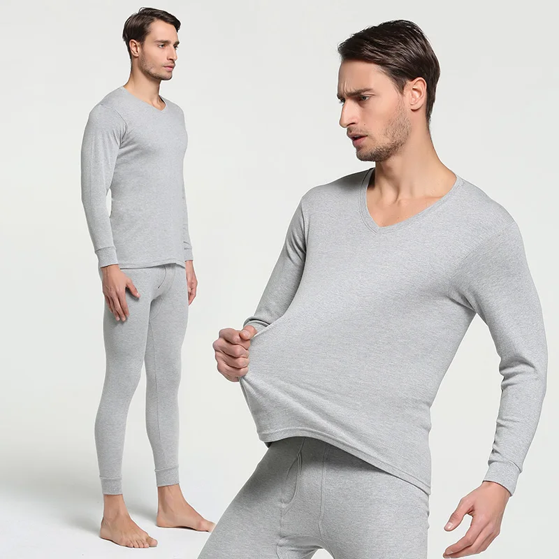2018 Winter 100% Cotton Round Neck Warm Long Johns Set For Men Ultra-Soft Solid Color Thin Thermal Underwear Men's Pajamas M-3XL 2018 Winter 100% Cotton Round Neck Warm Long Johns Set For Men Ultra-Soft Solid Color Thin Thermal Underwear Men's Pajamas M-3XL