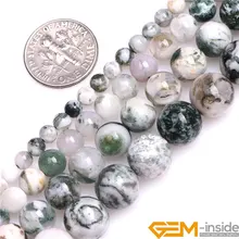 4mm 6mm 8mm 10mm ronda verde Natural musgo árbol ágatas piedra granos flojos DIY para joyería que hace el filamento 15 “al por mayor