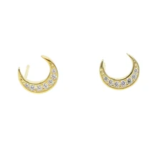 Fine Lovely 925 Silver Star Moon Stud Earrings for Women Korean Minimalist Earrings Jewelry wedding DIY sailor moon earbobs