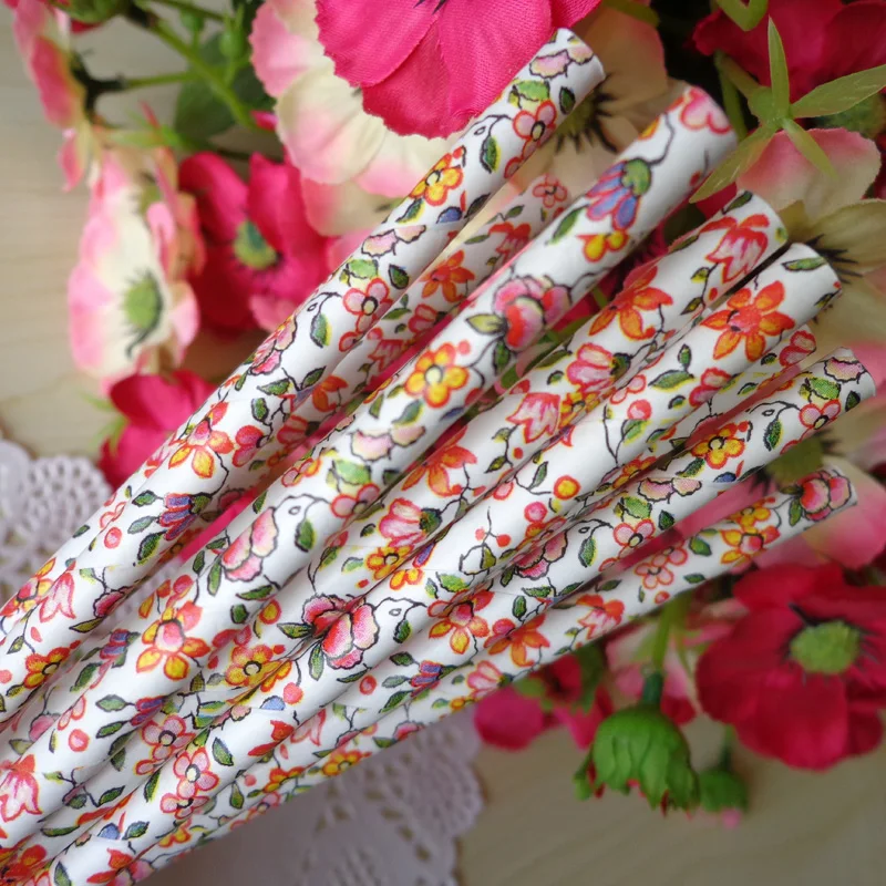 Wholesale Lovely Flower Paper Straws / Floral Paper Straws, Party