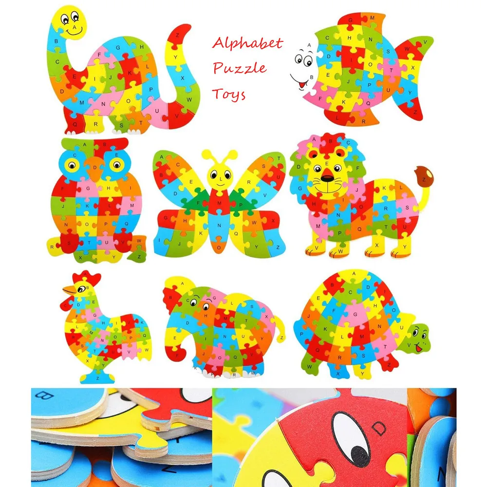 2018 горячие дети детские деревянные головоломки животных цифры и алфавит Обучение Обучающие игрушки детские забавные игрушки