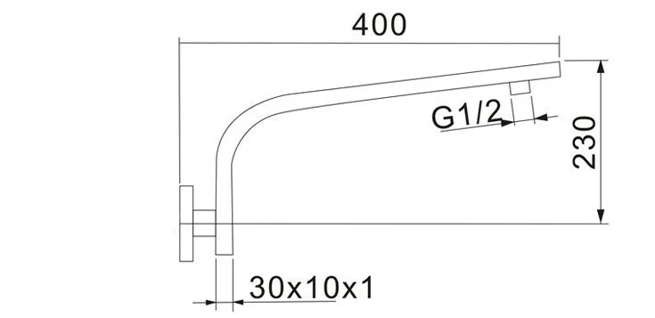 Лучшие площади латуни Chrome Дождь Настенные для душа душ Arm SA005-1