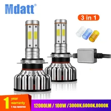 Mdatt 4 Lato Auto luce Lampadina COB H1 H7 H4 H11 LED Auto Luce Auto Canbus 12000Lm 100 W 9005 /HB3 9006 3000 K 6000 K 8000 K Lampada