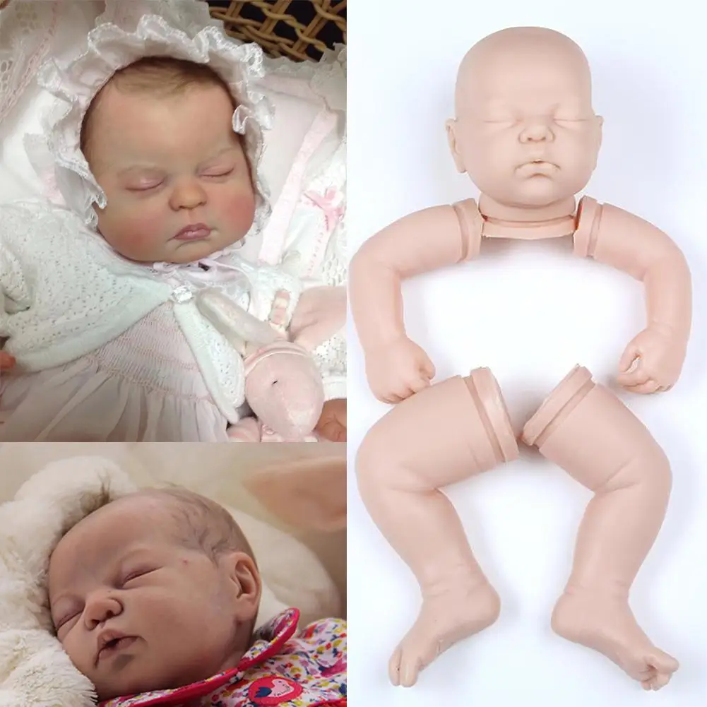 Simulation Soft Vinyl Doll Kits Head+3/4 Limbs for 22" Reborn Sleeping