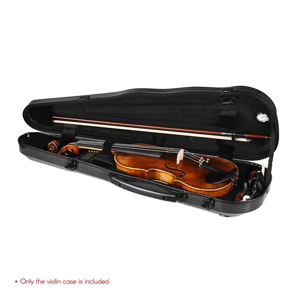 

ammoon High-quality 4/4 Full Size Violin Case Carbon Fiber Hardshell Violin Case with Built-in Hygrometer for 4/4 Violins Fiddle