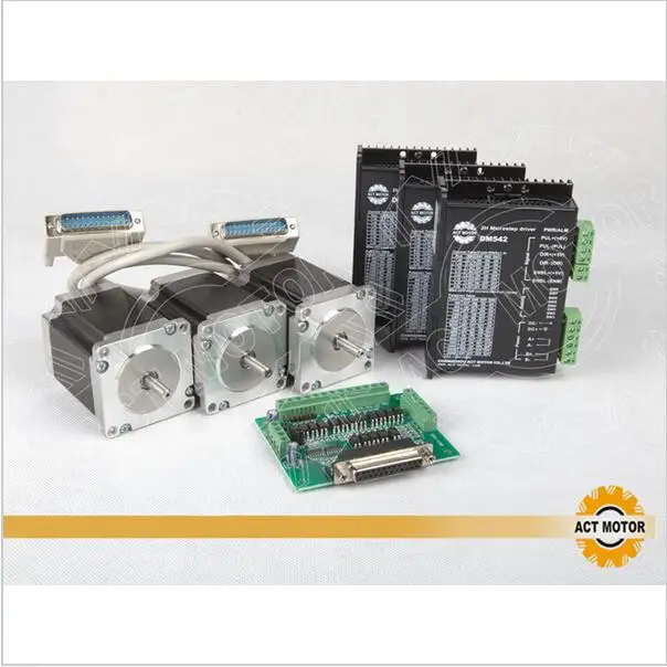 

Free Ship From Germany! ACT 3PCS Nema23 Stepper Motor 23HS8430 4-Lead 270oz-in 76mm 3A+3PCS Driver DM542 4.2A 24-50V 128Micro