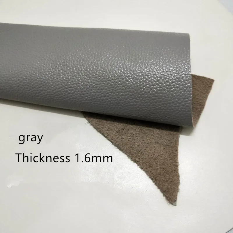 Серый воловья кожа ручной работы Diy кожаный материал мягкая ткань цельная