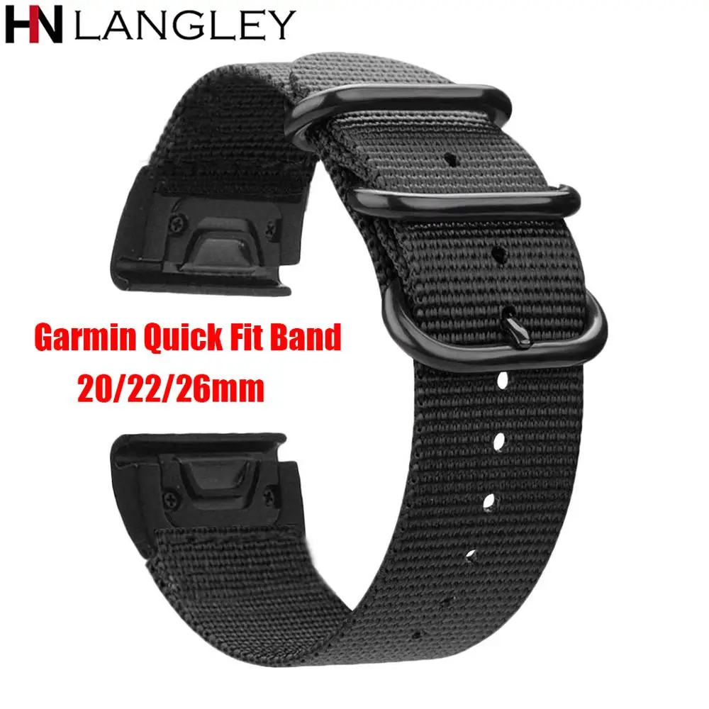 Ремешок нейлоновый для наручных часов Garmin Fenix 5X /5X Plus/Fenix 3/3 HR 5 5S Plus размер 20/22/26