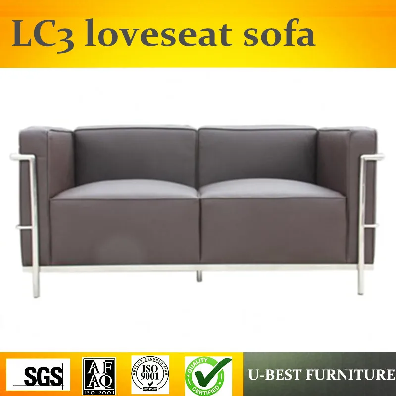 U-BEST home used new modern design cheap Sofa Loveseat,Creative modern 2 seater stainless steel sofa frame couch