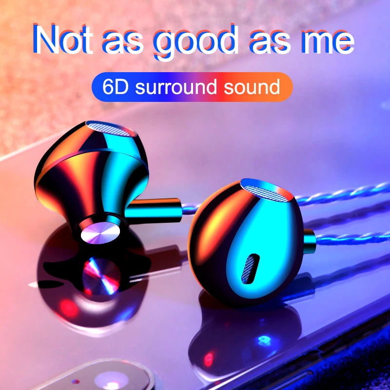 

F10 In-Ear Earphone Sports Headphones HD Music Earbuds Stereo Gaming Mobile Phone Computer Tablet Cable Headset Wired Earphones