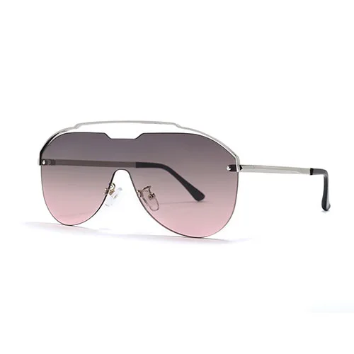 Для женщин Одна деталь солнцезащитные очки с квадратными линзами с дамы модные очки-половинки пикантные роскошные солнцезащитные очки шикарный металлический очки Для мужчин UV400 - Цвет линз: C4 Silver.Gray Red