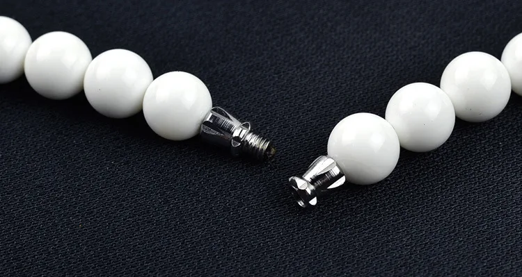 Исцеление натуральный камень белый корпус энергии 8 мм бисером Tridacna ожерелье для йоги ювелирные изделия для женщин