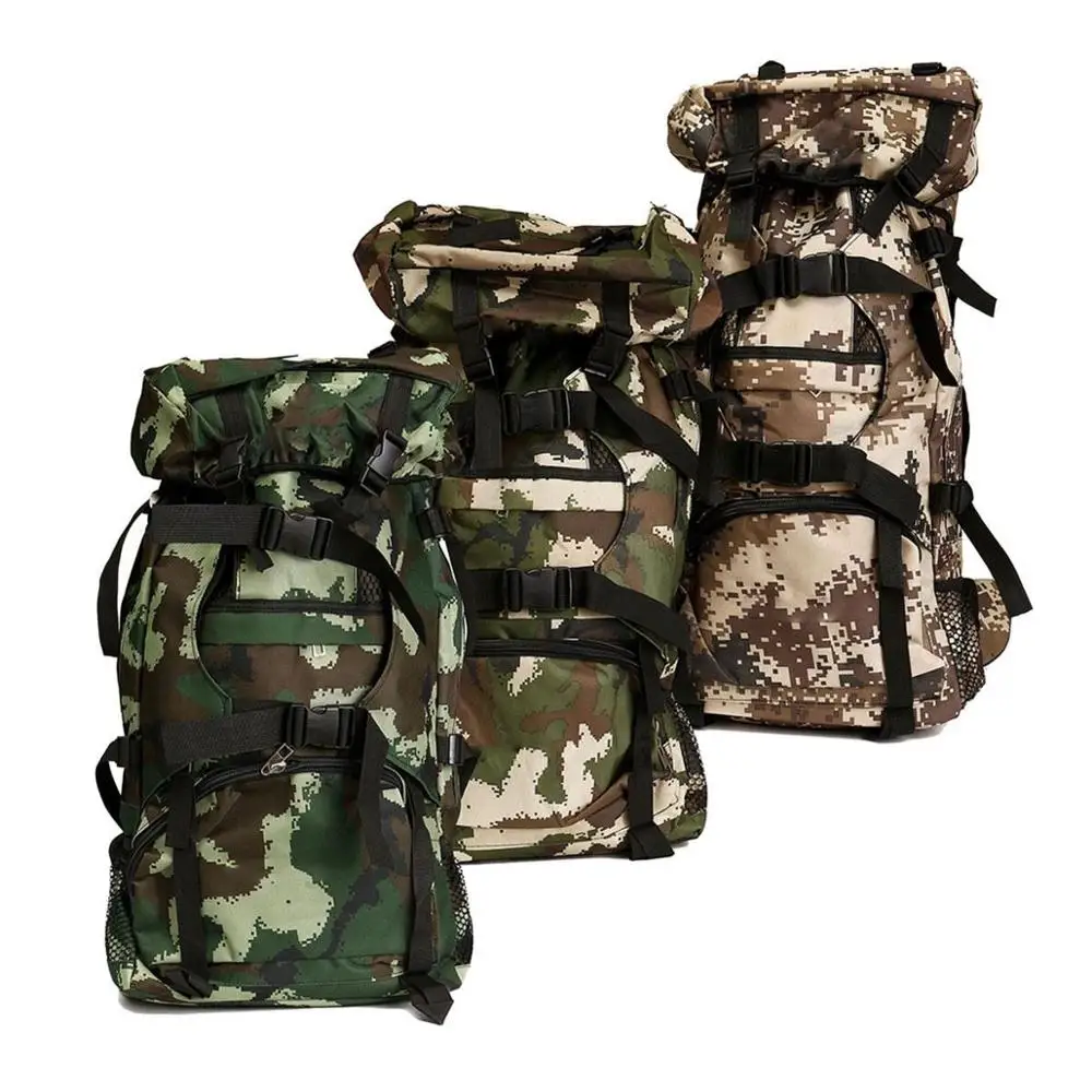 

Outddoor men trekking Padded Double Shoulder Bag Luggage Knapsack Pack 80L Camouflage Nylon Rucksack Multi-purpose Big Backpacks