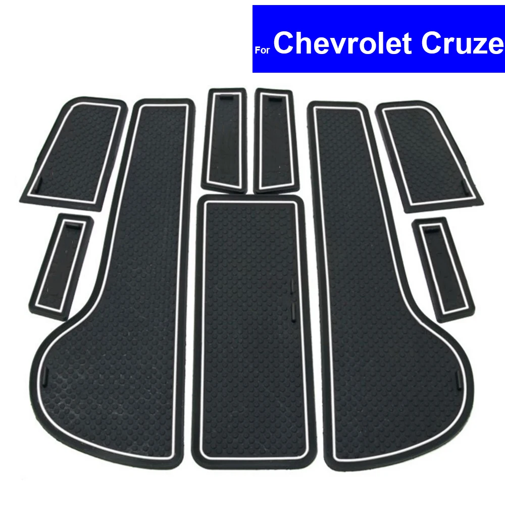 Non slip Car Door Gate Slot Mats Carpets Pads For Chevrolet Cruze 2009 2010 2011 2012 2013 2014