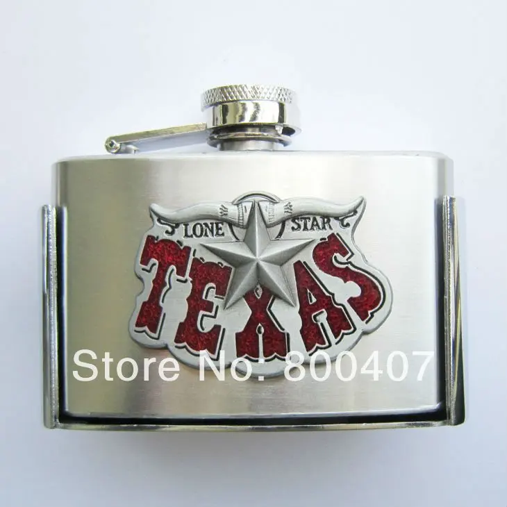 Розничная продажа пряжки ремня (Западная Bull Longhorn Texas Star 3 унц. Колбы лабораторные) buckle-fl-wt026 Бесплатная доставка Колбы лабораторные пряжки