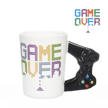 

Game Over Coffee Mug 3D Game Controller Handle Mug Ceramic Cup Milk Tea Mugs Gameboy Birthday Gift