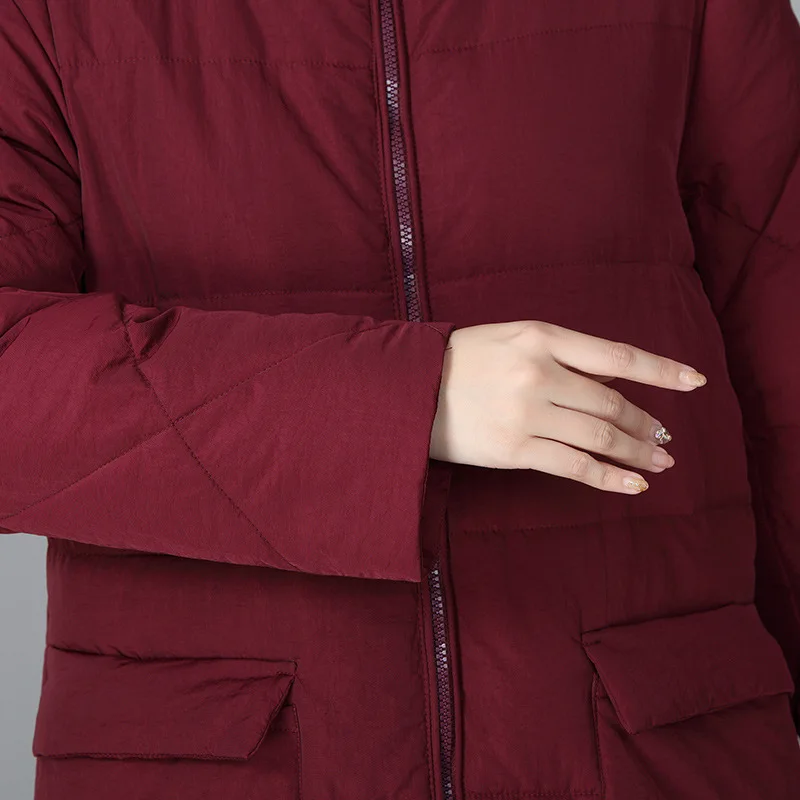 Осенне-зимняя куртка для женщин среднего возраста, большие размеры,, свободная теплая хлопковая стеганая Толстая парка с длинным капюшоном, верхняя одежда, XL-4XL