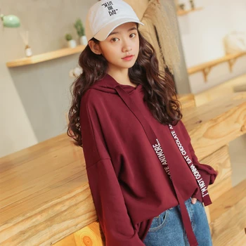 

Ulzzang Harajuku Sweet Letter Print Oversized Hoodies Schoolgirl Winter Clothing Preppy Style Loose Long Sleeve Sweatshirt Women