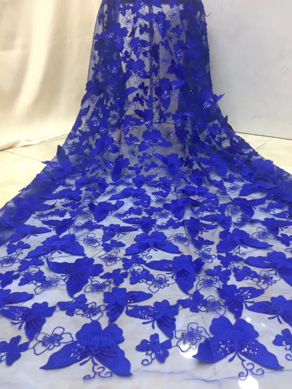 

New design, butterfly embroidery gauze lace, African lace fabric high quality dress French lace