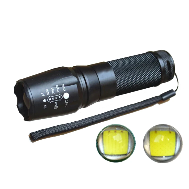 

1200 Lumens Adjustable Focus Led Flashlight Lantern Using AAA, 18650 and 26650 Li-ion Battery, Long Throw Zoom LED Torch
