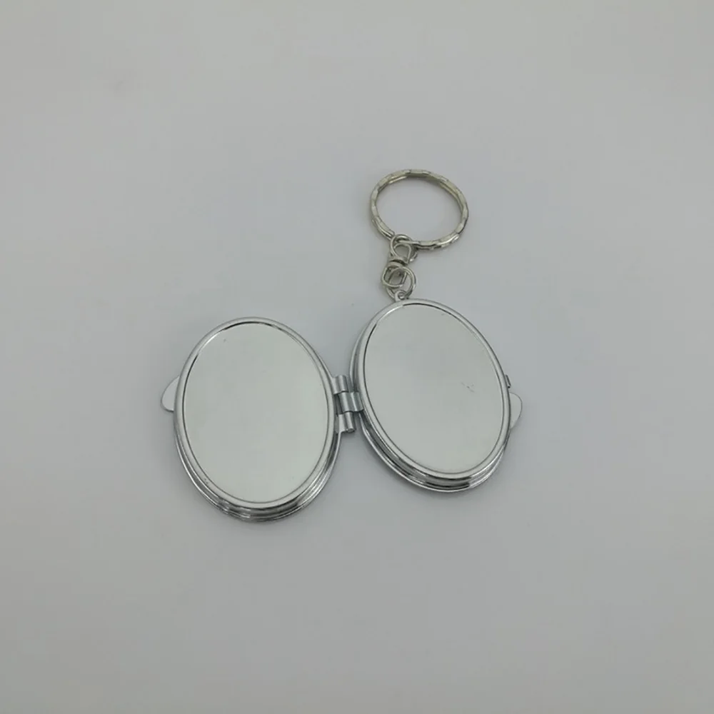 Дорожный мини портативный складной компактный карманный двухсторонний косметический зеркальный брелок металлический пользовательский кулон один двойной простой переключатель