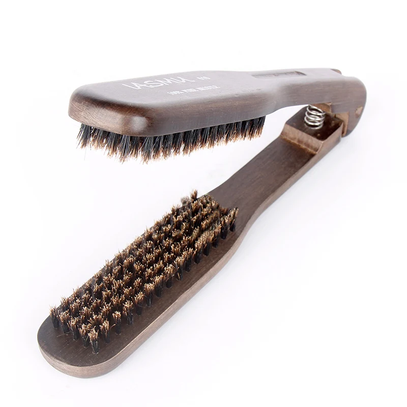 Dropshipping Soild Wood Handle Hair Straightening Brush 100% Pure Boar Bristle Hairbrush Type 616 Straight Hair Comb Style U1170 4