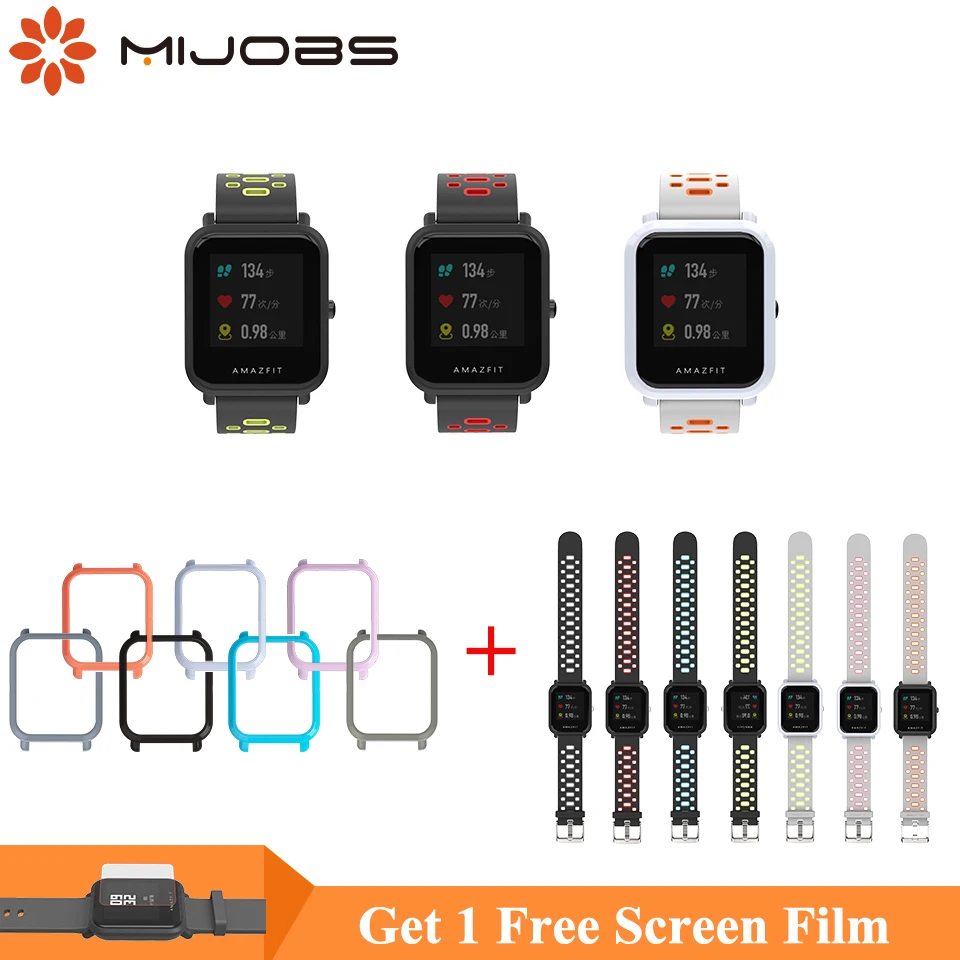 Mijobs 20 мм силиконовый наручный защитный ремень чехол для Xiaomi Huami Amazfit GTS Bip BIT PACE Lite Youth Smart Watch