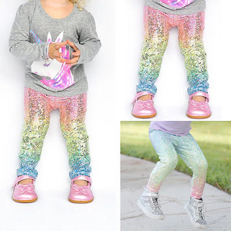 

2017 New Toddler Kids Girl Baby Sequin Leggings Pants Trousers Clothes Outfits