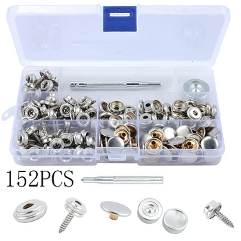

Car Snap Screw Kit Stainless Steel 152Pcs Cover Socket Decoration For Boat