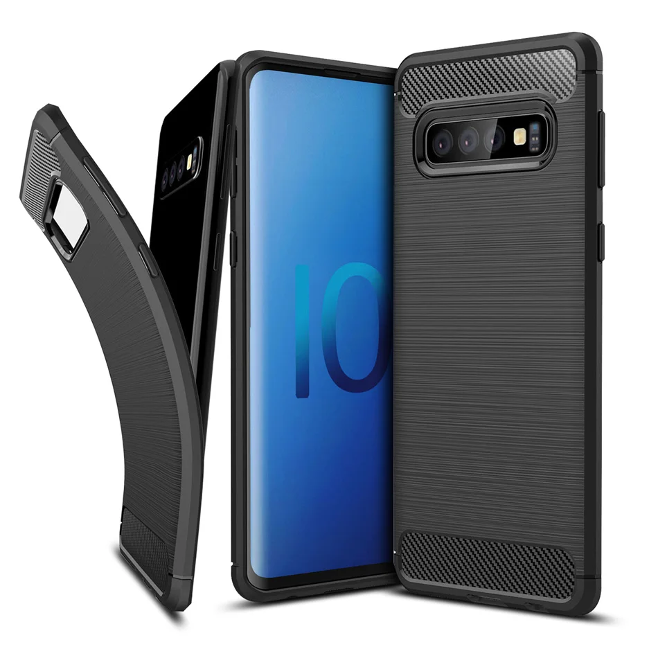 Мягкий чехол KOLPLER для Samsung Galaxy S10 lite Plus из ТПУ и углеродного волокна телефона Lite 360