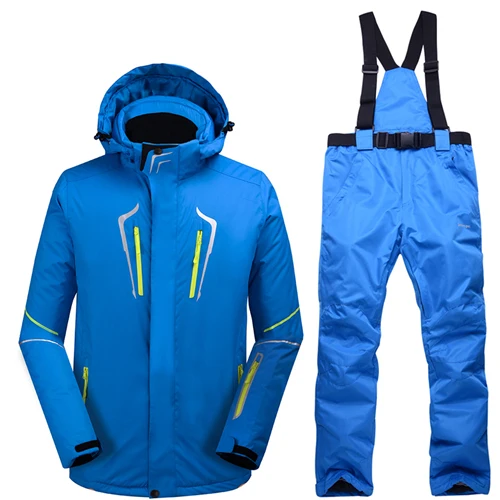 Зимний 10K сноуборд костюм мужской ветрозащитный водонепроницаемый 10000 открытый альпинизм снег Теплая Лыжная куртка+ нагрудник лыжные брюки - Цвет: b5