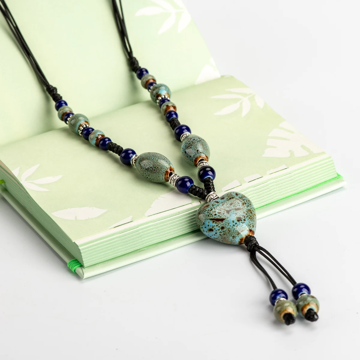 Heaert, острая керамика, ожерелье из бисера, мемориальное ожерелье, китайский стиль, ожерелье s& Кулоны, женский подарок, праздничные ожерелья# IY274 - Окраска металла: IY361