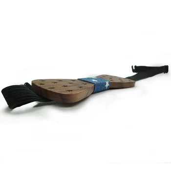 

Droppshiping Children Kids Wood Bow Tie Carving Stars Butterfly Wooden Bowtie Wedding Party Accessories dg88