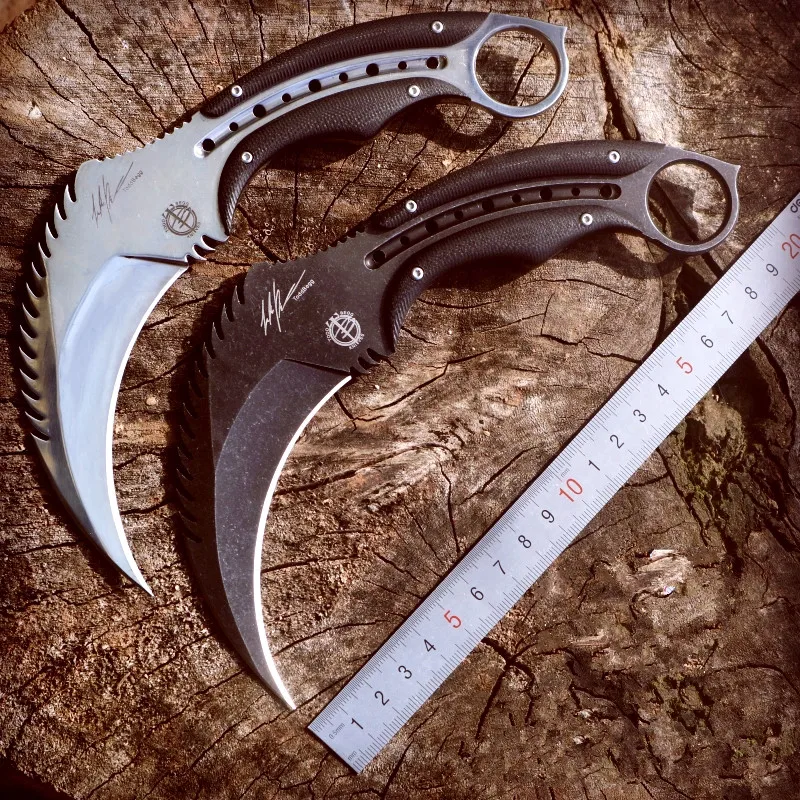 HS инструменты Военный нож Karambit с фиксированным лезвием, тактический нож для выживания с ножом Kydex для охоты на открытом воздухе, кемпинга