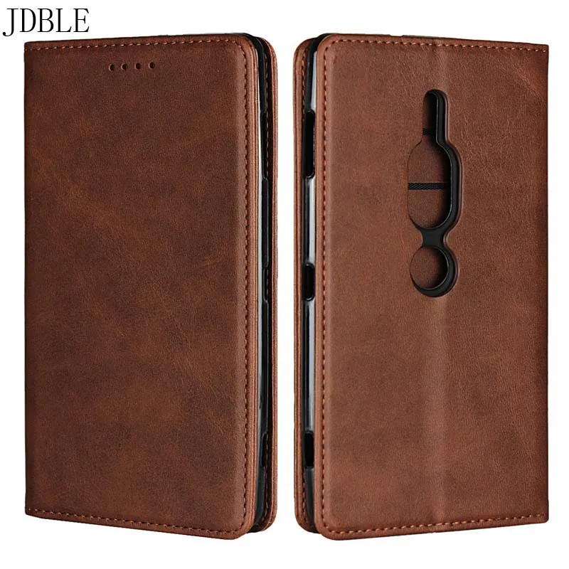 

Original Flip Real Genuine Leather Case Phone Cover For Sony Xperia XA2 Ultra XZ2 Premium XA1 Ultra XZ2 XZ3 Calfskin JS0085