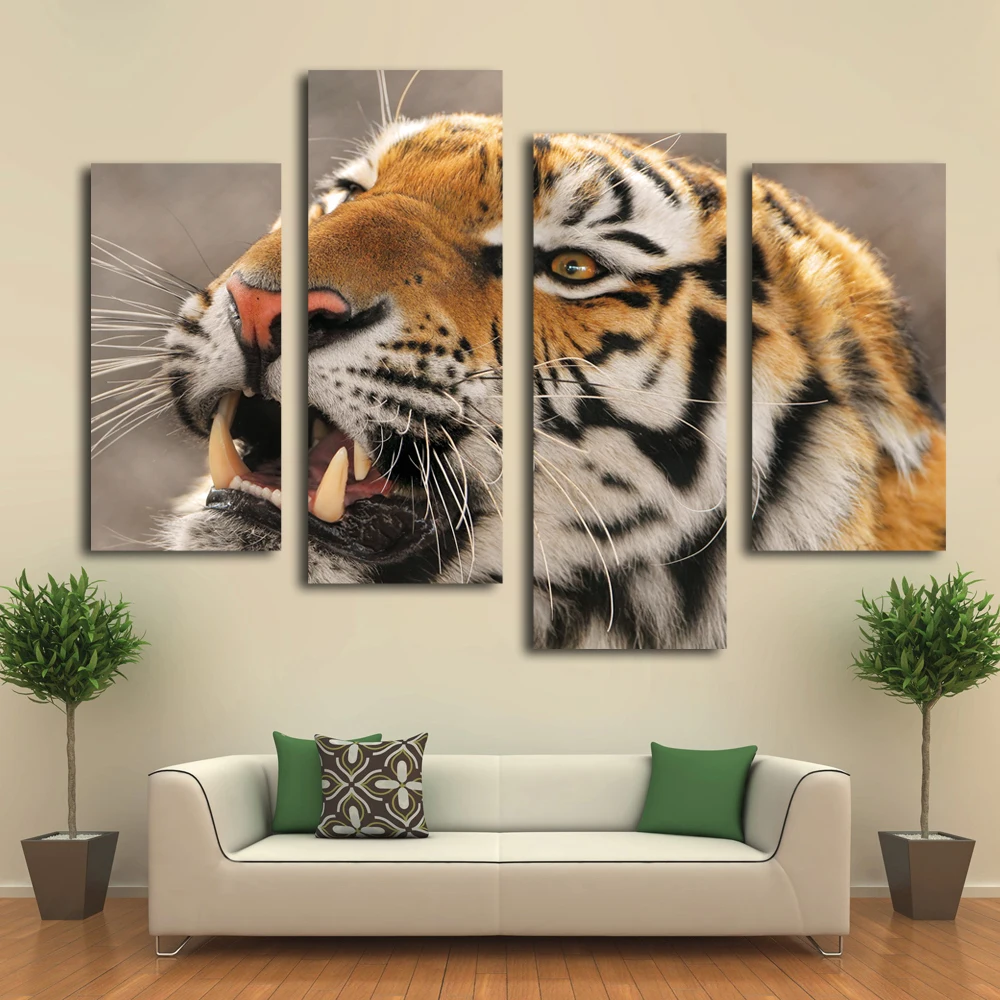 

Brave tiger painting modern canvas animal printing art on wall high quality prints