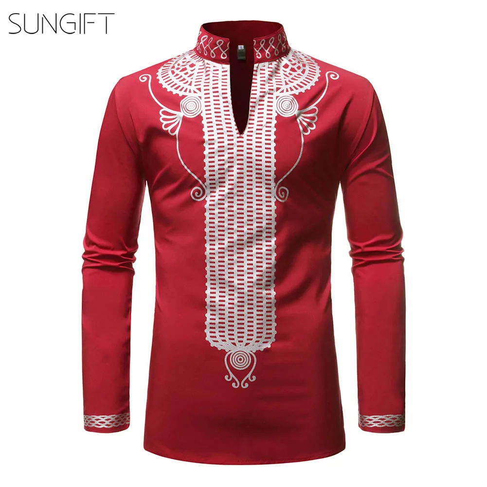 Платье мини SUNGIFT Dashiki с длинным рукавом и принтом 2019|Африканская одежда| |