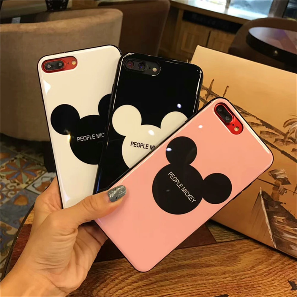 

Luxury Cute Mickey Mouse Head Design Pattern Soft TPU Full Coverage Shell Cover for iphonex 8 8p 6 6s Case for iphone 7 7 Plus