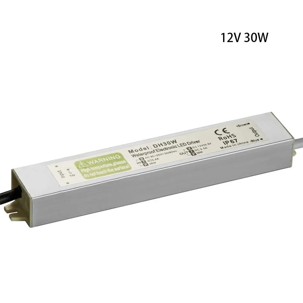 12V 10 W/30 W/60 W адаптер питания Портативный Открытый водонепроницаемый светодиодный трансформатор