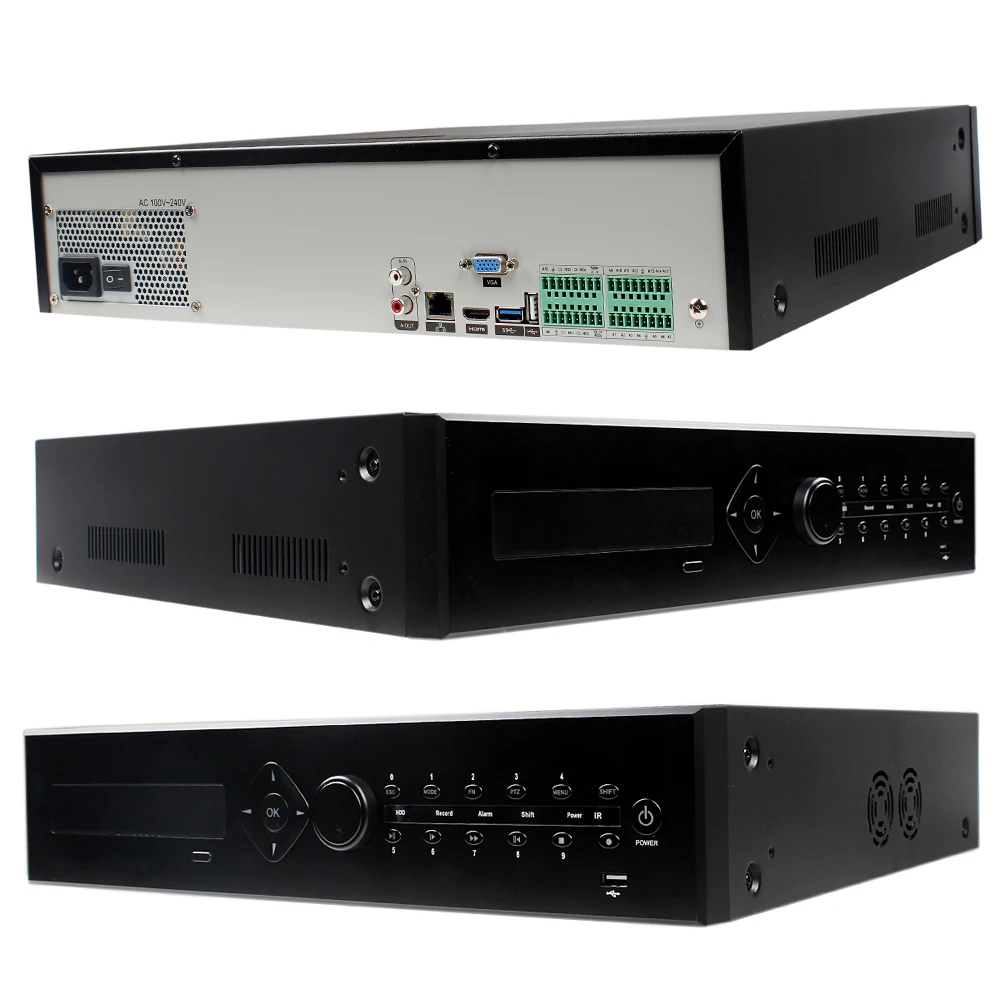 64CH 1080P CCTV NVR HI3536 H.265/H.264 24CH 5MP/36CH 4MP/64CH 1080P CCTV рекордер оповещения по электронной почте обнаружения движения NVR 8 портов SATA