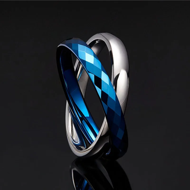 Tigrade 2 мм вольфрамовые двойные кольца из нержавеющей стали для мужчин и женщин, модные богемные ювелирные изделия,, Regalos Para San Valentin