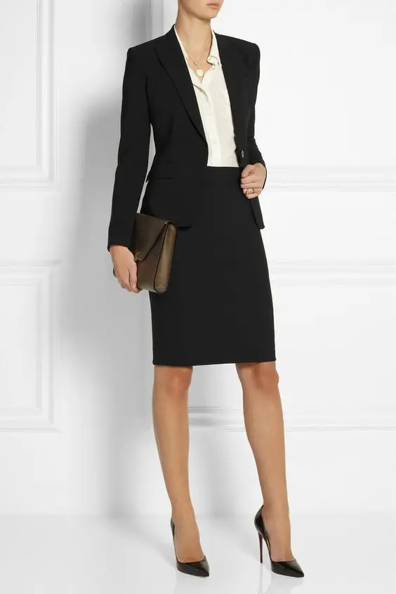 5-2 Custom New Women Work Wear Jacket Formal Lady Casual Business Office Skirt Suit